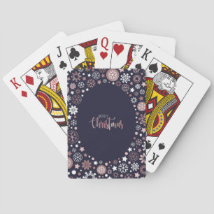 Jeu De Cartes Chic rose or luxe métal snowflakes hiver hiver