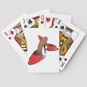 Jeu De Cartes Chic Rouge Haut talons Glamour Stiletto Mode