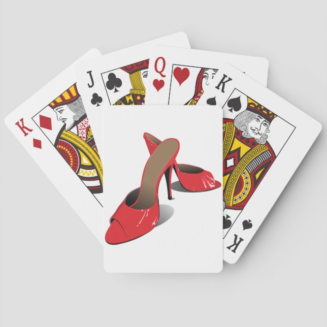 Jeu De Cartes Chic Rouge Haut talons Glamour Stiletto Mode (dos)