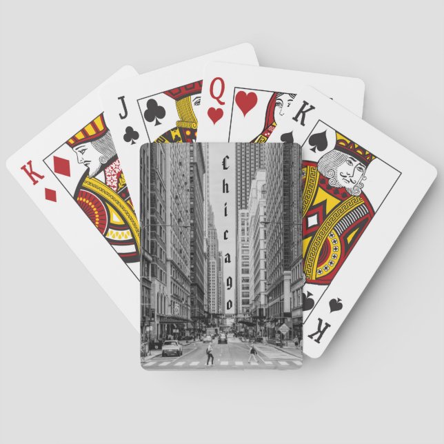 Jeu De Cartes Chicago Madison Street Grayscale Jouer des cartes (dos)