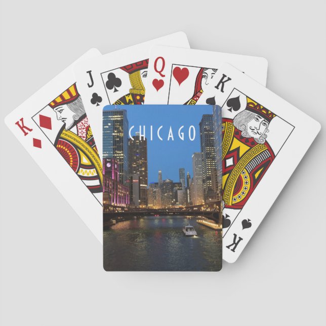 Jeu De Cartes Chicago River la nuit (dos)