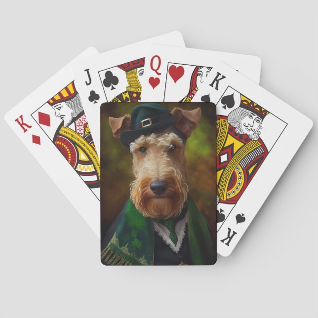 Jeu De Cartes chien airedale à la Saint-Patrick (dos)
