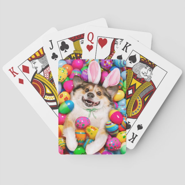 Jeu De Cartes Chien allongé sur des œufs de Pâques (dos)