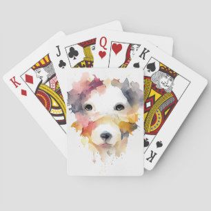 Jeu De Cartes Chien Animaux Animaux Nature Aquarelle Art Peintur