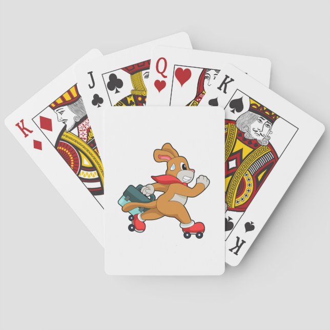 Jeu De Cartes Chien avec des patins à roulettes (dos)