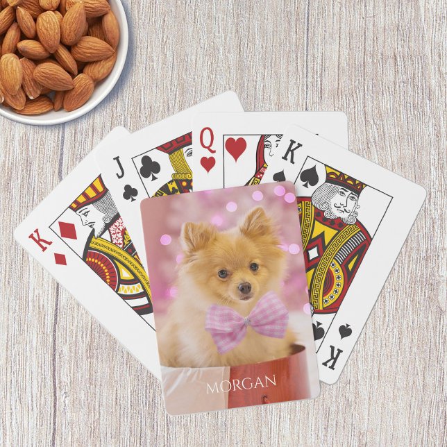 Jeu De Cartes Chien avec la Cravate de la mâchoire rose ou votre (Créateur téléchargé)