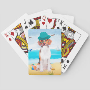 Jeu De Cartes Chien beagle Sur La Plage