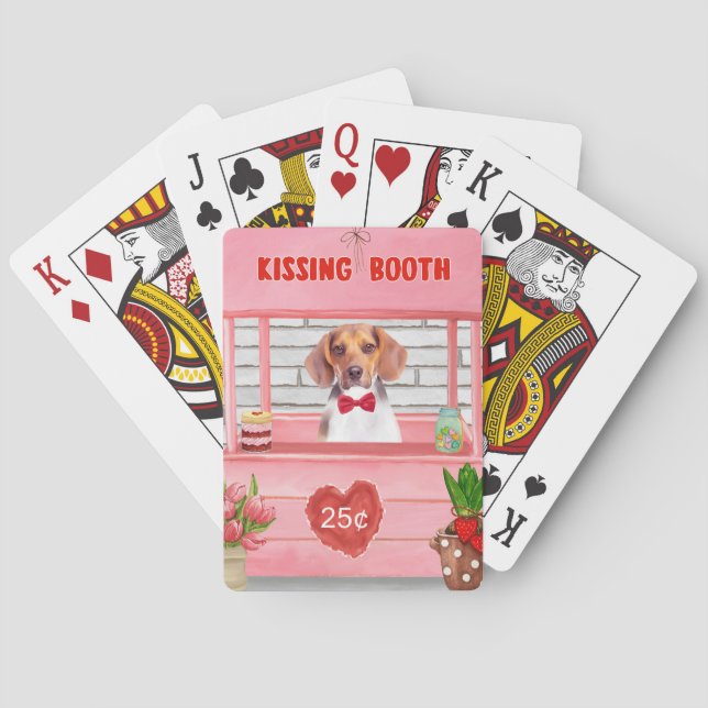 Jeu De Cartes Chien beagle Valentine's Day Kissing Booth (dos)