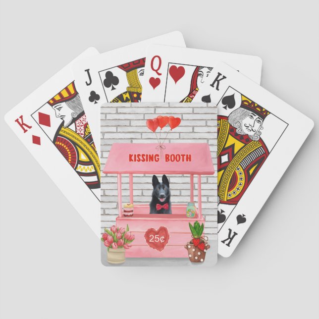 Jeu De Cartes Chien berger allemand Valentine's Day Kissing Boot (dos)