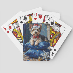 Jeu De Cartes Chien Biewer Terrier élégant Velvet Noël