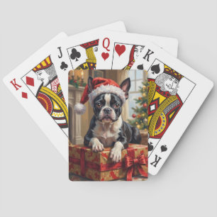 Jeu De Cartes Chien Boston Terrier élégant Cadeau de Noël
