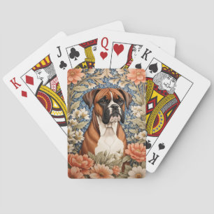 Jeu De Cartes Chien Boxer Élégant Inspiré de William Morris 