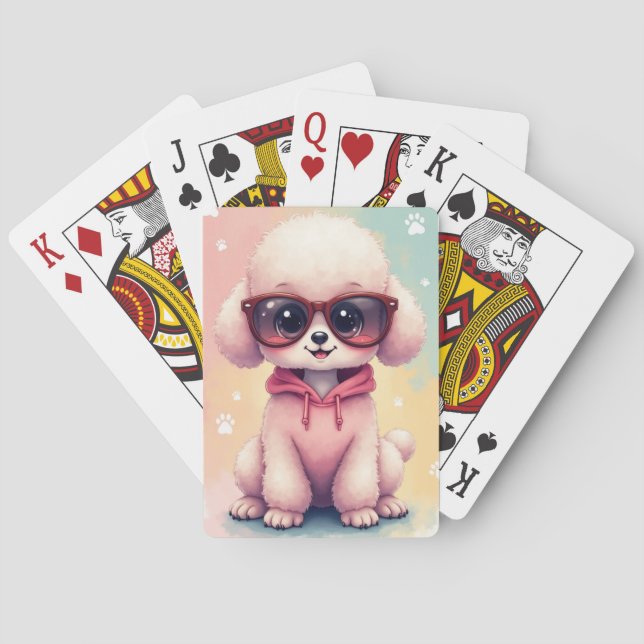 Jeu De Cartes Chien Caniche Mignon Kawaii (dos)