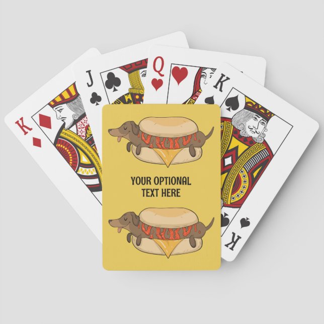 Jeu De Cartes Chien chaud de texte personnalisé (dos)