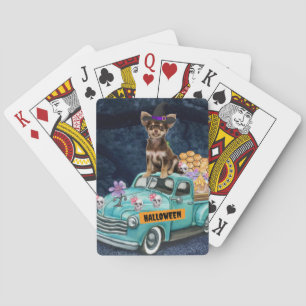 Jeu De Cartes Chien Chihuahua Halloween Camion Nuit Effrayante
