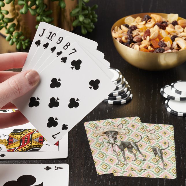 Jeu De Cartes Chien Chihuahua Vert Rose (In Situ)
