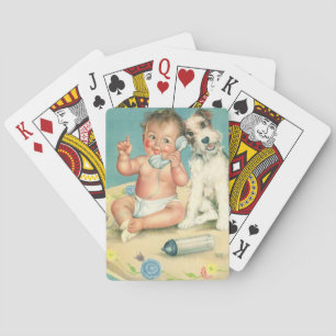 Jeu De Cartes Chien Chiot Bébé Mignon Vintage Parlant au Télépho
