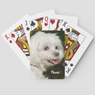 Jeu De Cartes Chien chiot maltais blanc personnalisé
