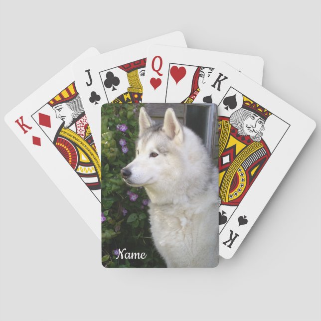 Jeu De Cartes Chien chiot sibérien Husky (dos)