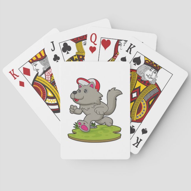 Jeu De Cartes Chien comme coureur avec Casquette (dos)