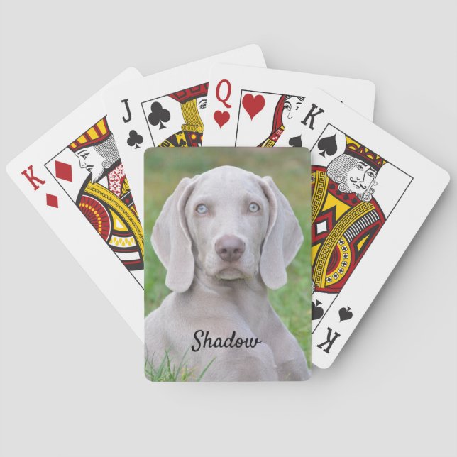 Jeu De Cartes Chien coquelicot Weimaraner personnalisé (dos)