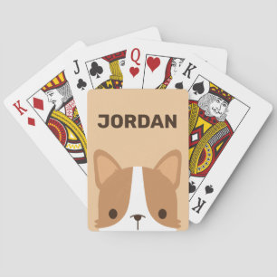Jeu De Cartes Chien Corgi mignon avec nom personnalisé