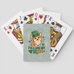 Jeu De Cartes Chien Corgi "Un peu irlandais" Drôle de Saint-Patr