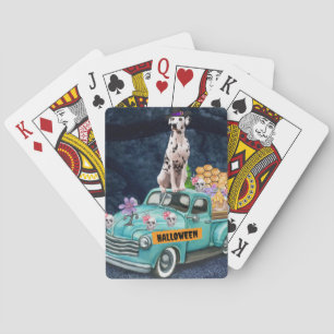 Jeu De Cartes Chien dalmate Halloween Camion Effrayant Nuit