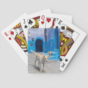 Jeu De Cartes Chien dans la ville bleue