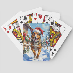 Jeu De Cartes Chien de berger australien Red Heeler Noël