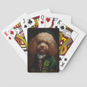 Jeu De Cartes Chien de caniche en tenue de jour St. Patrick