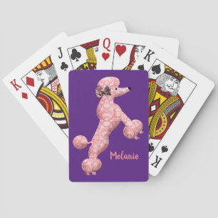 Jeu De Cartes Chien de caniche rose personnalisé