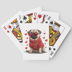 Jeu De Cartes Chien de Carlin de la Saint-Valentin
