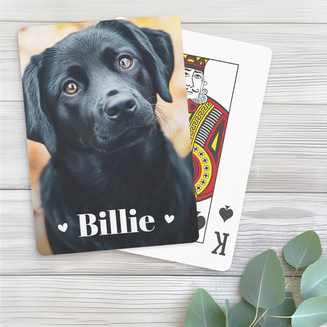Jeu De Cartes Chien de chien animal nom de chat coeurs deux phot (Pet dog cat name hearts two photos poker cards)