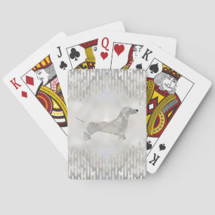 Jeu De Cartes Chien de Dachshund - silhouette de perle de Doxie