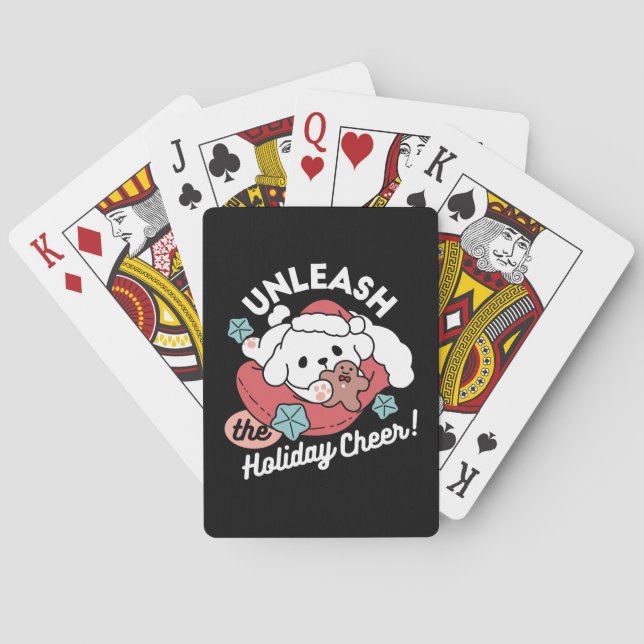 Jeu De Cartes Chien de Noël à Santa Hat - Jour de Noël pour Anim (dos)
