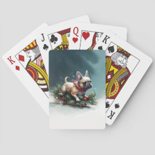 Jeu De Cartes Chien de Noël neige hiver