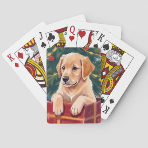 Jeu De Cartes Chien de Noël Retriever doré Cadeau