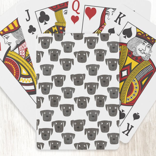 Jeu De Cartes Chien de repérage du Labrador noir (Black Labrador Retriever dog pattern art playing cards)