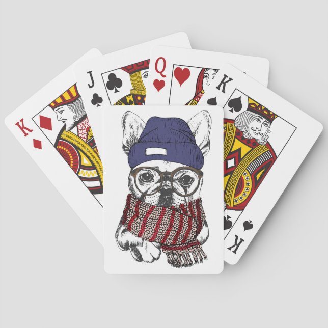 Jeu De Cartes Chien de Taureau de Français de hippie (dos)