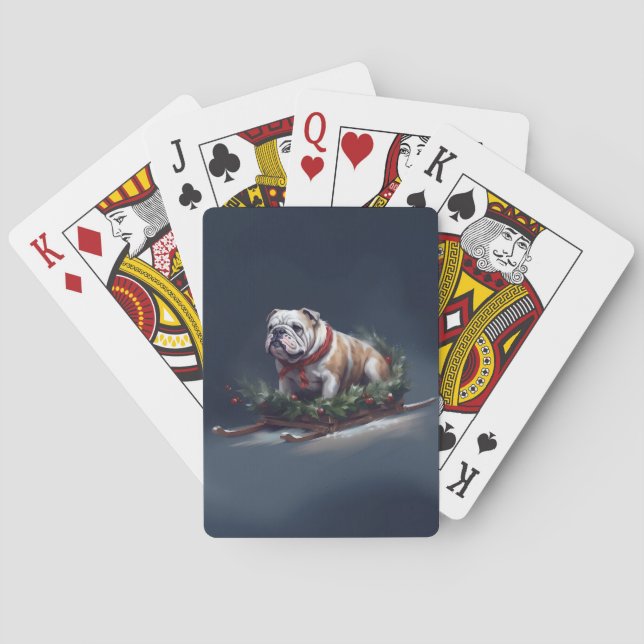 Jeu De Cartes Chien de taureau neige hiver (dos)