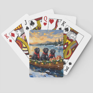Jeu De Cartes Chien de Terre-Neuve Noël Bateau Fêtes