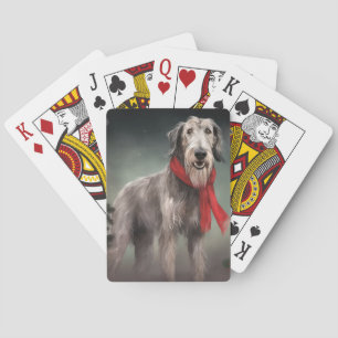 Jeu De Cartes Chien de Wolfhound à Noël de neige