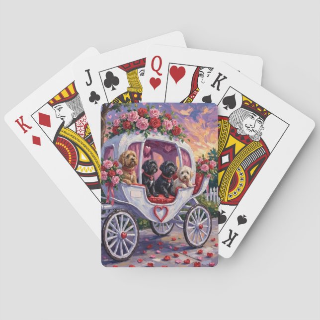 Jeu De Cartes Chien d'eau portugais Saint-Valentin (dos)