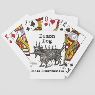 Jeu De Cartes Chien Démon Vintage Drôle Mignon
