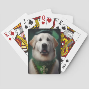 Jeu De Cartes Chien des Pyrénées dans la robe de la Saint Patric