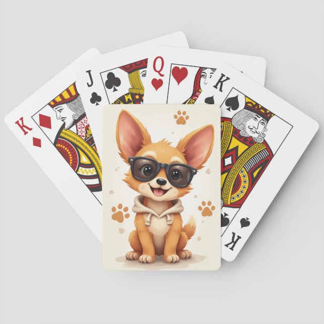 Jeu De Cartes Chien drôle de Caroline Kawaii (dos)