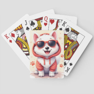 Jeu De Cartes Chien Esquimau Américain Drôle Lunettes de soleil 