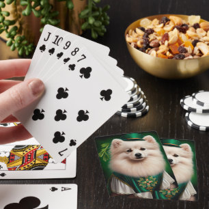 Jeu De Cartes Chien esquimau américain en tenue de la Saint-Patr
