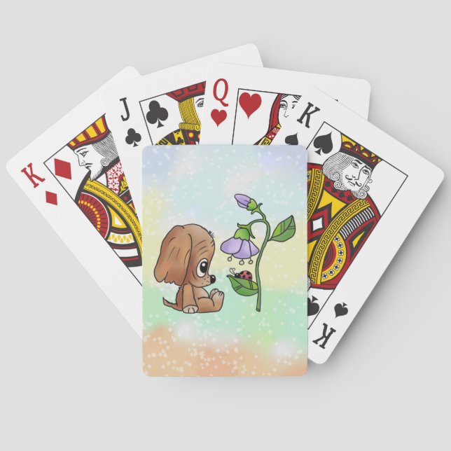 Jeu De Cartes Chien et fleur (dos)